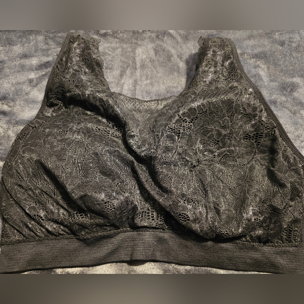 Breezies Lace Bralette - Charcoal